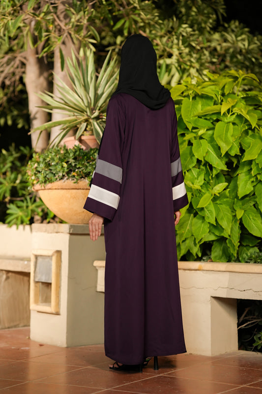 Royal Stripe Abaya With Hijab