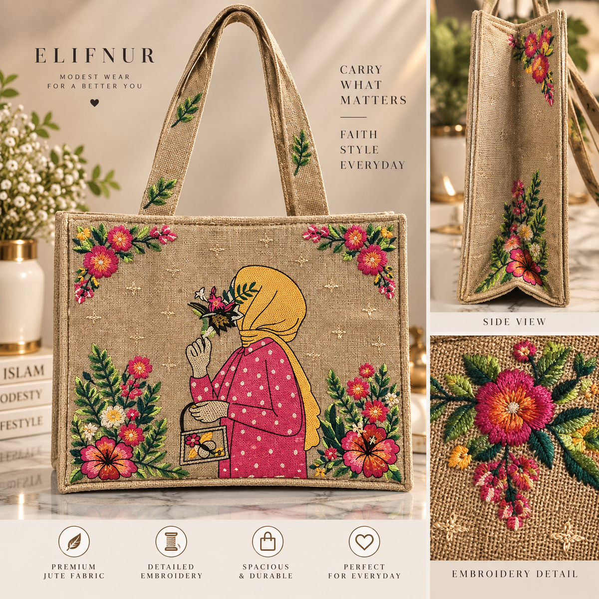 Blooming Faith Tote Bag