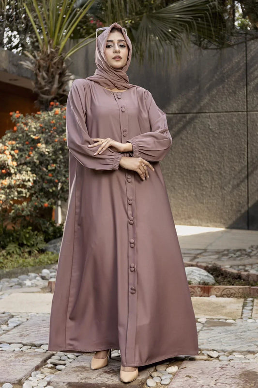 Fancy Button Abaya with Hijab
