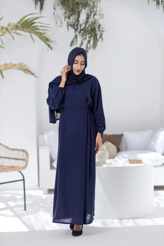 Navy Grace Abaya with Hijab
