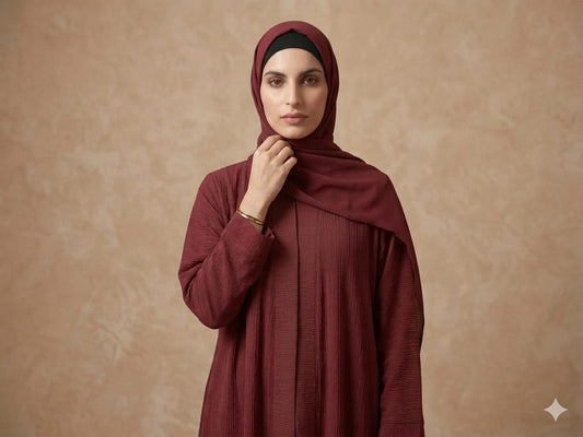 Maroon Luxe Abaya