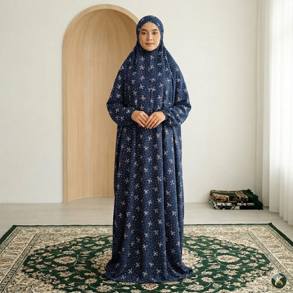 DARk Blue Printed Namaz Chaddar