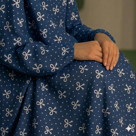 DARk Blue Printed Namaz Chaddar
