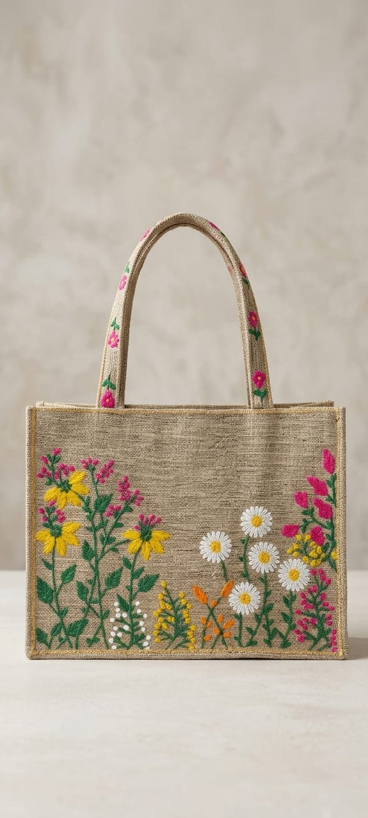 Gold Trim Floral Bag
