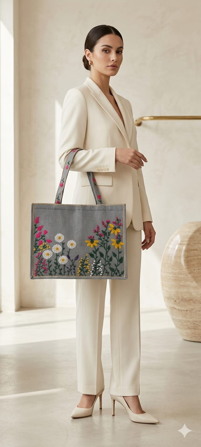 Silver Tote Bag