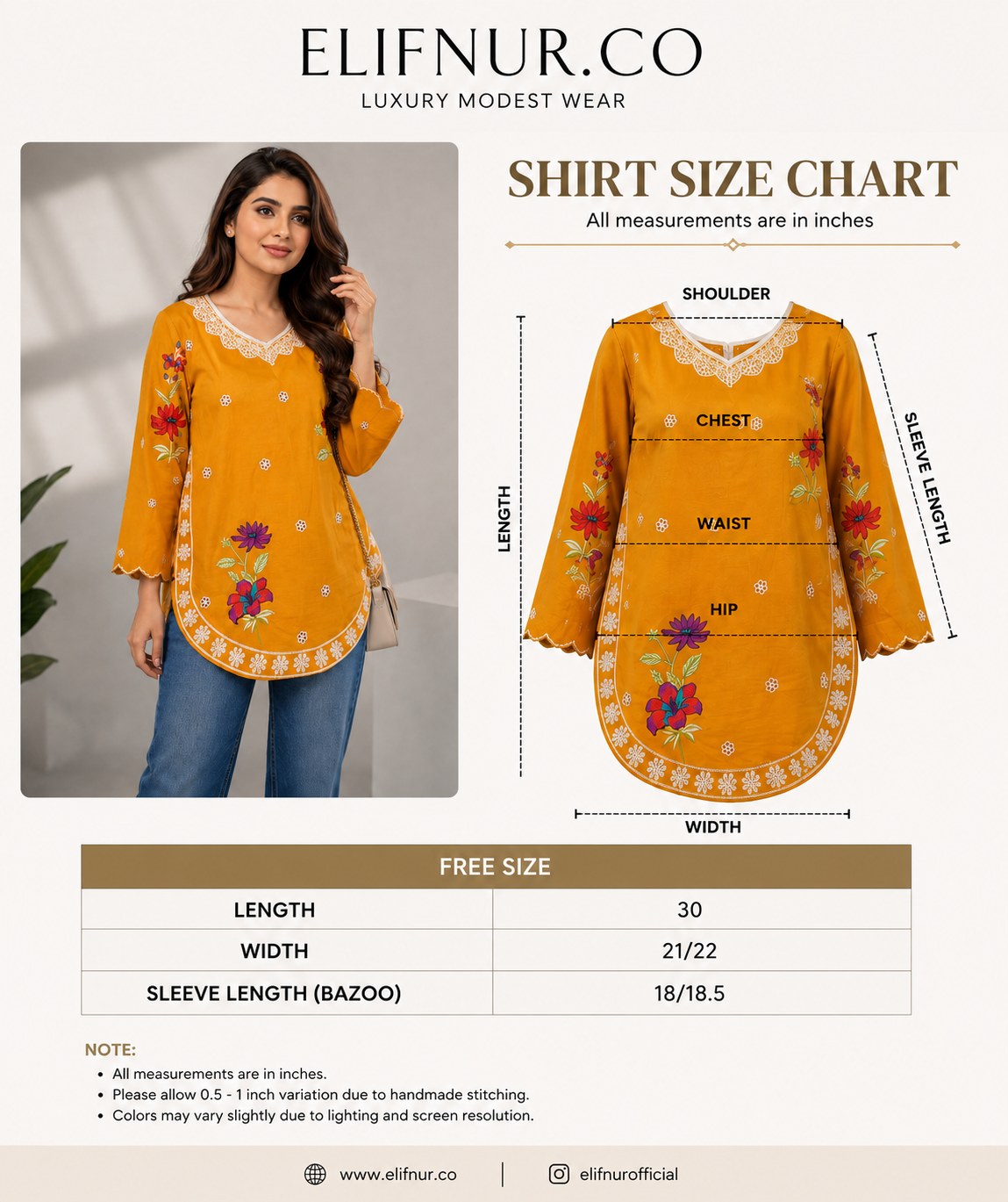 Mustard Floral Embroidered Short Kurti