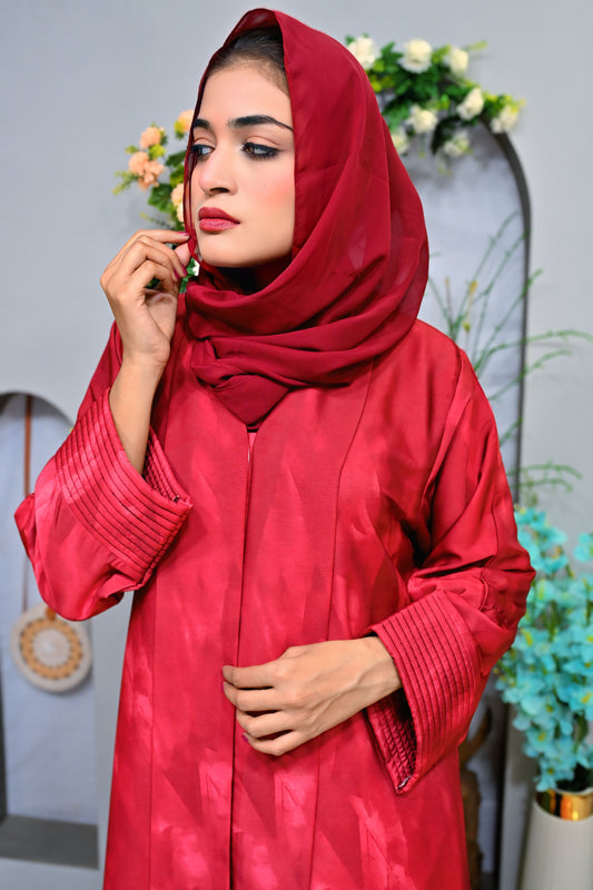 Layali  maroon black Abaya