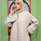 Ivory Bloom Embroidered Abaya