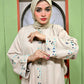 Ivory Bloom Embroidered Abaya