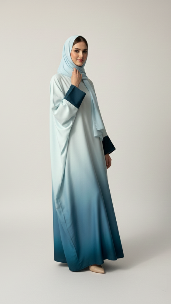 DOUBLE TONE MINT ABAYA