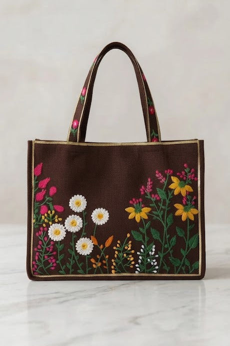 Wild Meadow Embroidered Bag