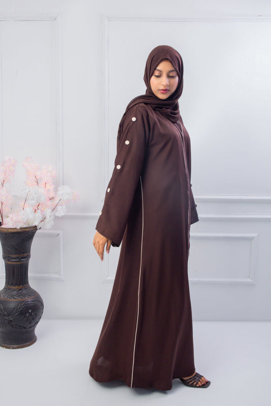 Elegant Brown Aura Abaya with Hijab