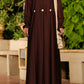 Chocolate Brown Buttoned Abaya