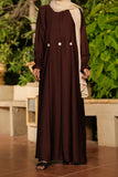 Chocolate Brown Buttoned Abaya