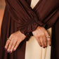 Chocolate Brown Buttoned Abaya