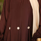 Chocolate Brown Buttoned Abaya