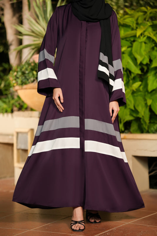 Royal Stripe  Abaya With Hijab