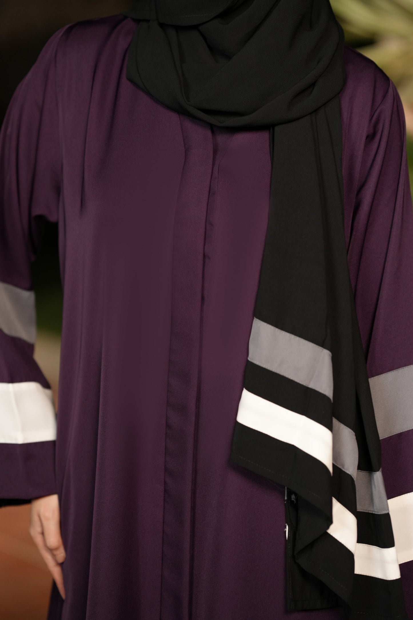 Royal Stripe  Abaya With Hijab