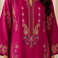 Memona Pink Embroidered Short Kurti