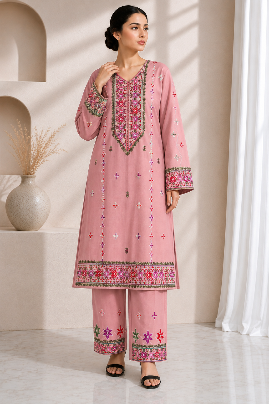 Aiman Sage Green Embroidered Lawn 2-Piece Suit