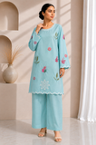 Aura Max Aqua Blue Embroidered 2-Piece Suit