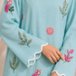 Aura Max Aqua Blue Embroidered 2-Piece Suit
