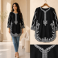 Black and White Embroidered short Kurti
