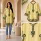Yellow and Black Embroidered Short Kurti