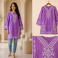 Multi Purple Embroidered Short Kurti