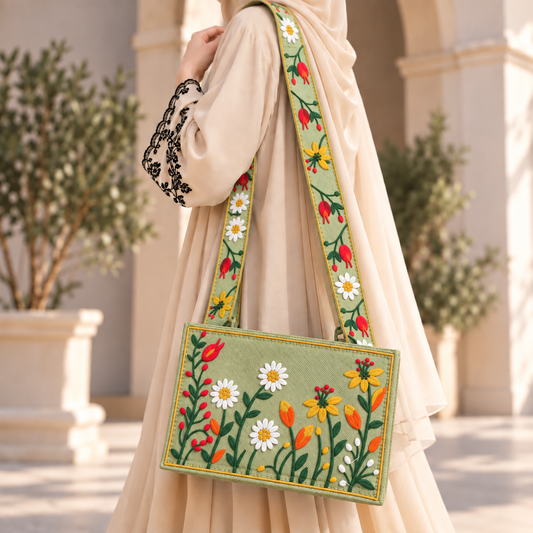 Sage Bloom Shoulder Bag