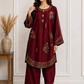Ayesha Olive Green Embroidered 2-Piece Suit