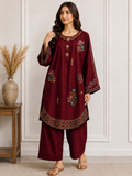 Ayesha Mahroon Embroidered 2-Piece Suit