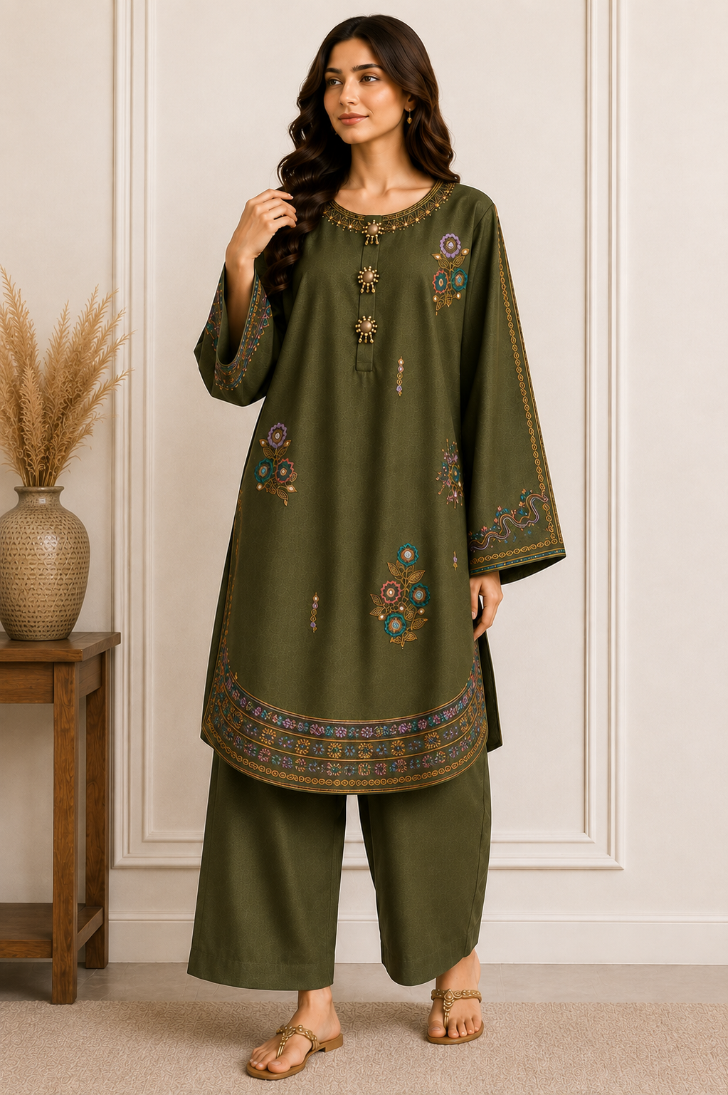 Ayesha Mahroon Embroidered 2-Piece Suit
