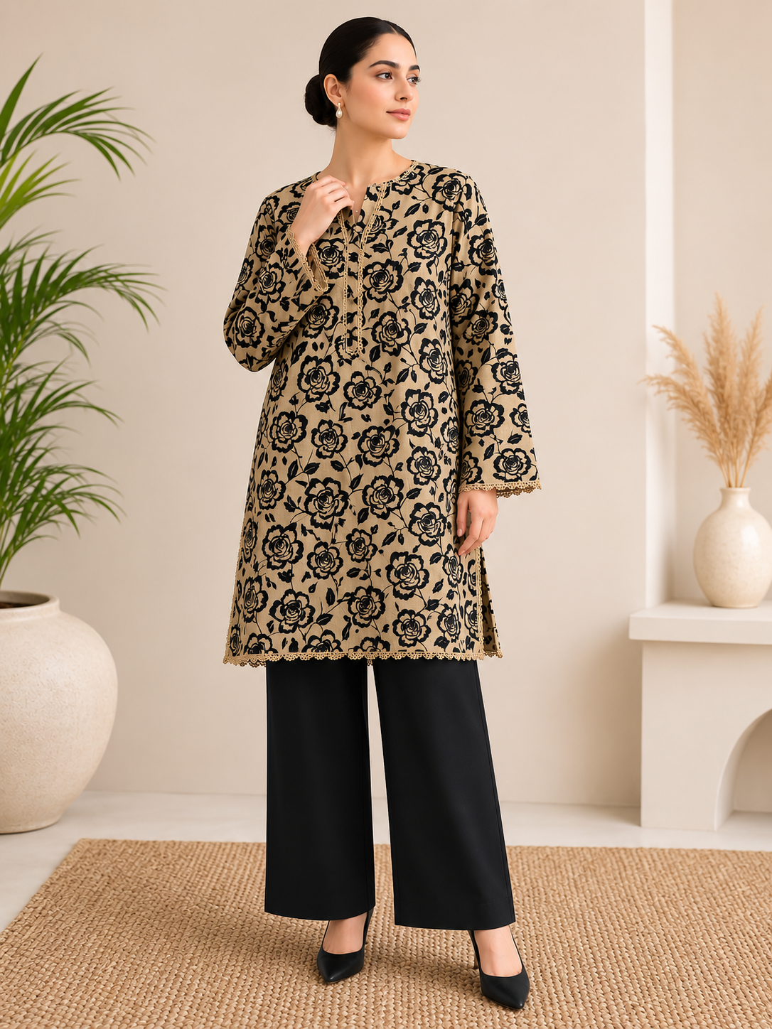 Hania Printed  2-Piece Suit