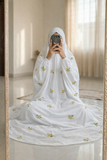 Embroidered Namaz Chaddar - White D2