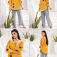 Mustard Floral Embroidered Short Kurti