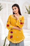 Mustard Floral Embroidered Short Kurti