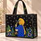 Midnight Bloom Embroidered Tote Bag
