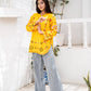 Mustard Embroidered Short kuti | Floral Thread Work