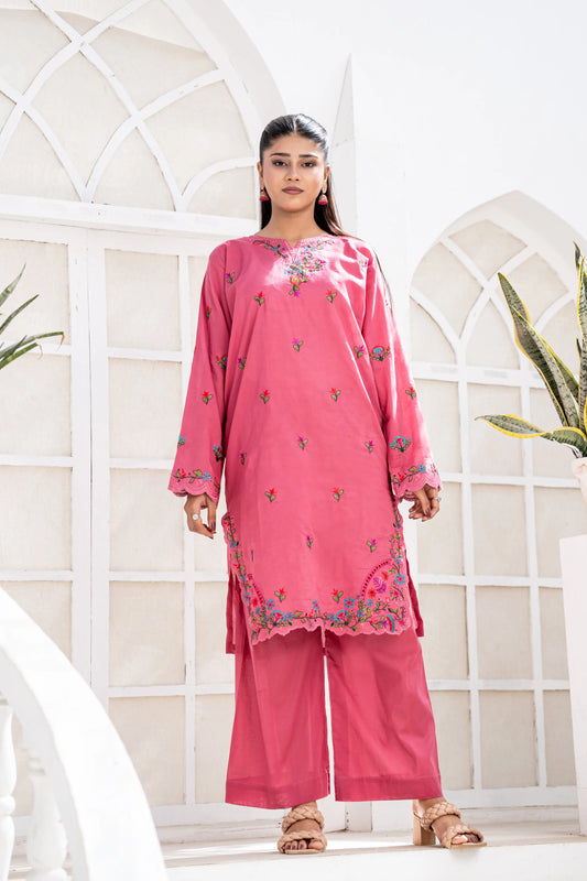 Gulbahar Pink Embroidered   2 Piece Suit