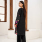 Aqsa Black Floral Embroidered 2-Piece