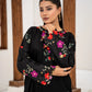 Aqsa Black Floral Embroidered 2-Piece