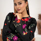 Aqsa Black Floral Embroidered 2-Piece