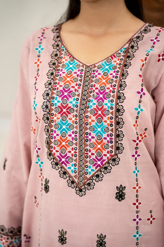 Aiman Pink Embroidered Lawn 2-Piece Suit
