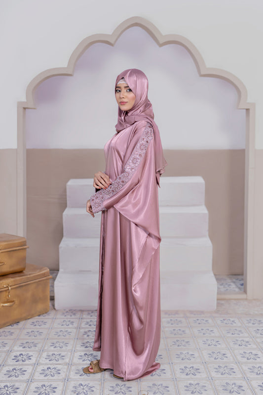 Noor Blush Shimmer Abaya