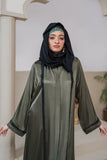 Zaynah Olive Shimmer Abaya