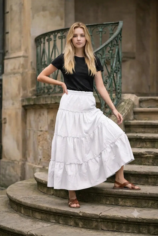 Breezy Tier Maxi Skirt