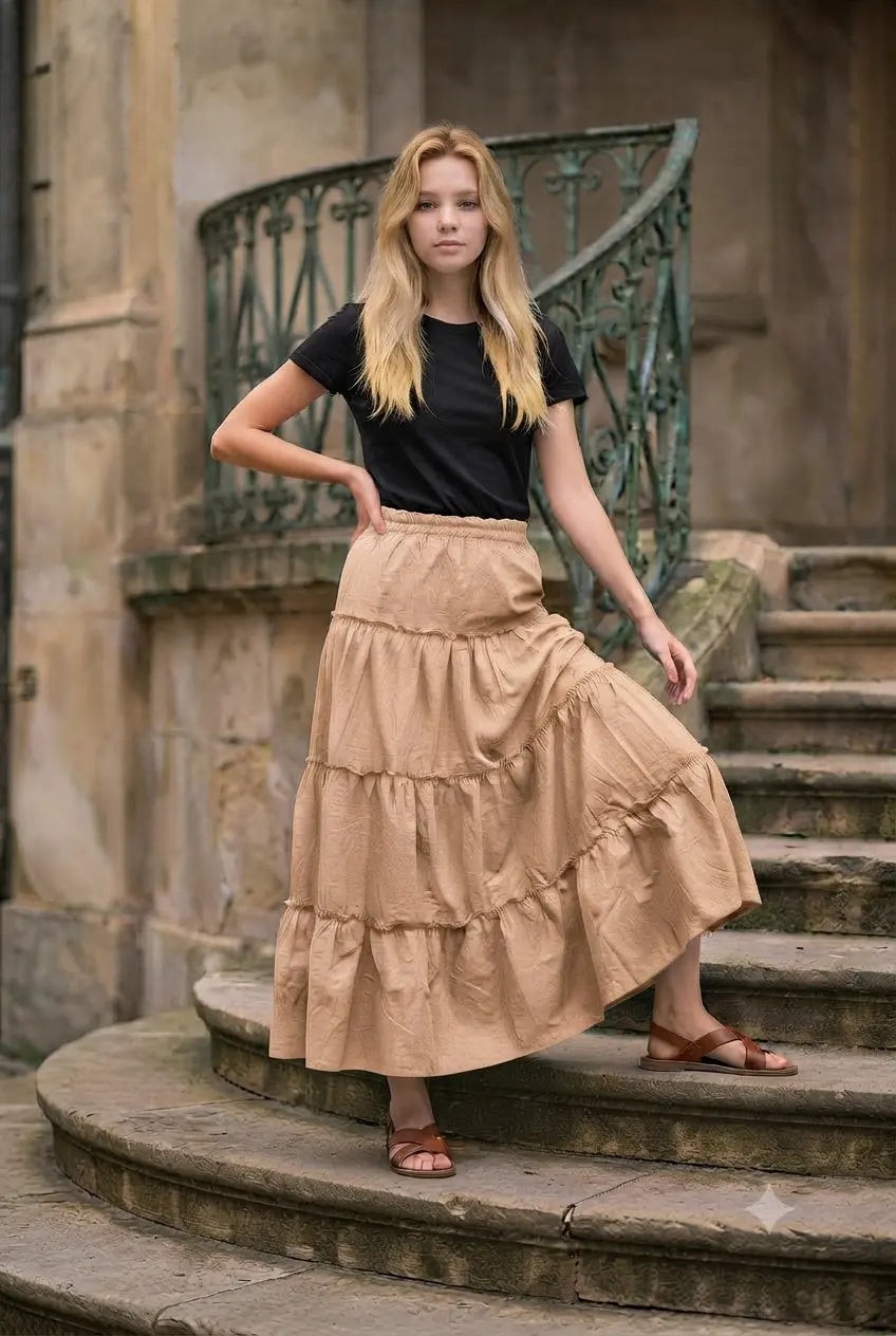 Breezy Tier Maxi Skirt
