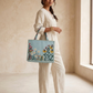 Sky Blue Emberiodery Tote Bags