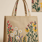 Half White Emberiodery Tote Bag